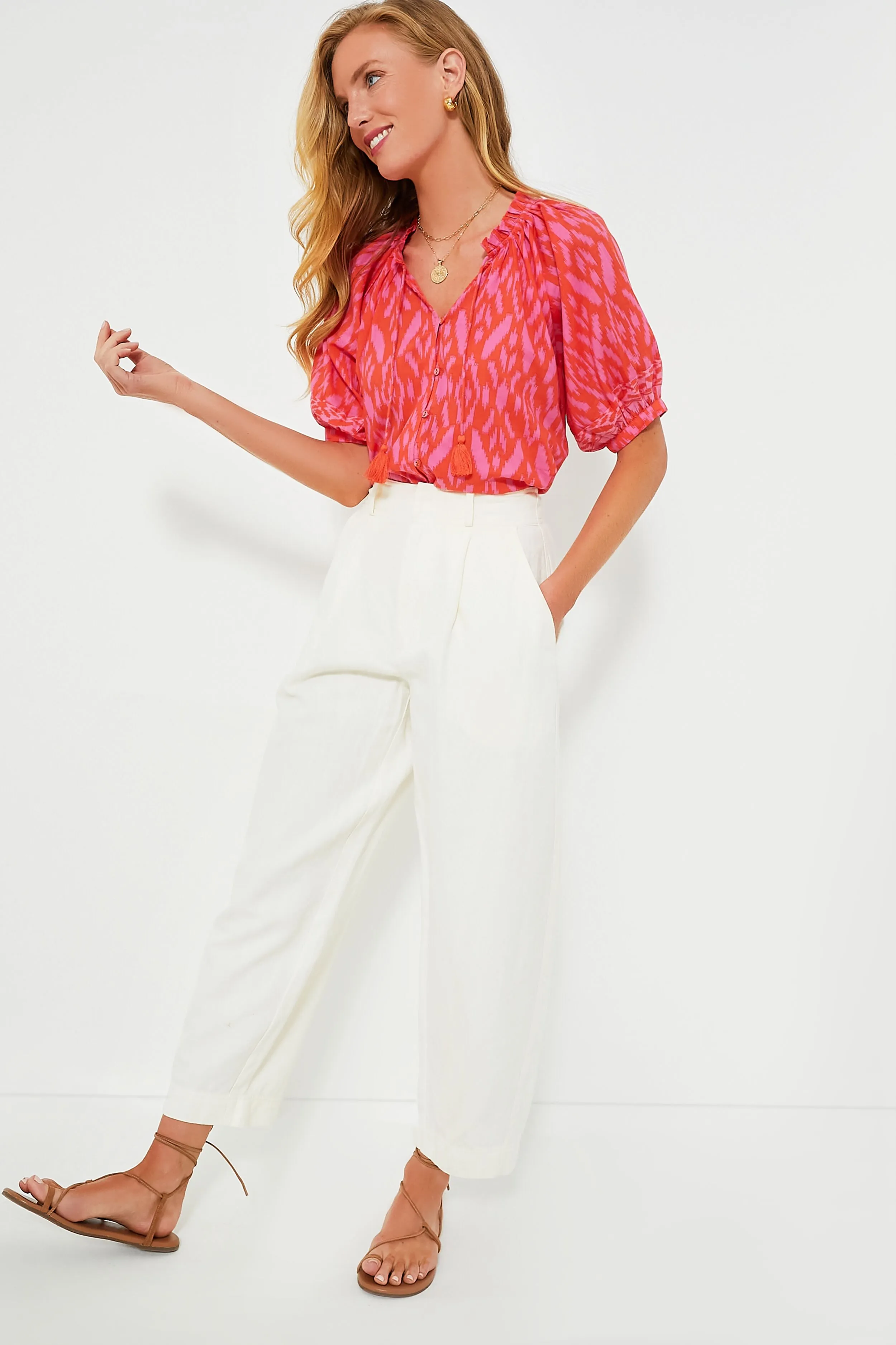 Jaipur Ikat Print Malinda Blouse sold by Tuckernuck product image thumbnail 2