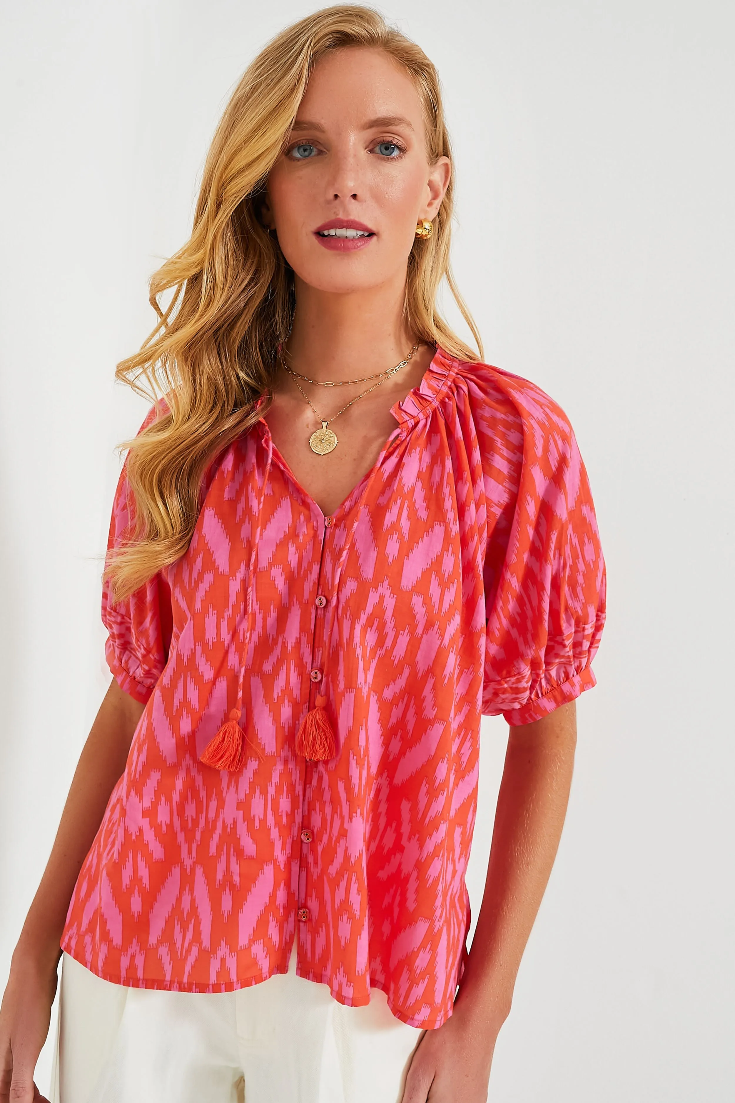 Jaipur Ikat Print Malinda Blouse sold by Tuckernuck