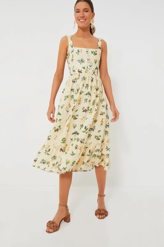 Exclusive Ivory Floral Melon Midi Dress sold by Tuckernuck