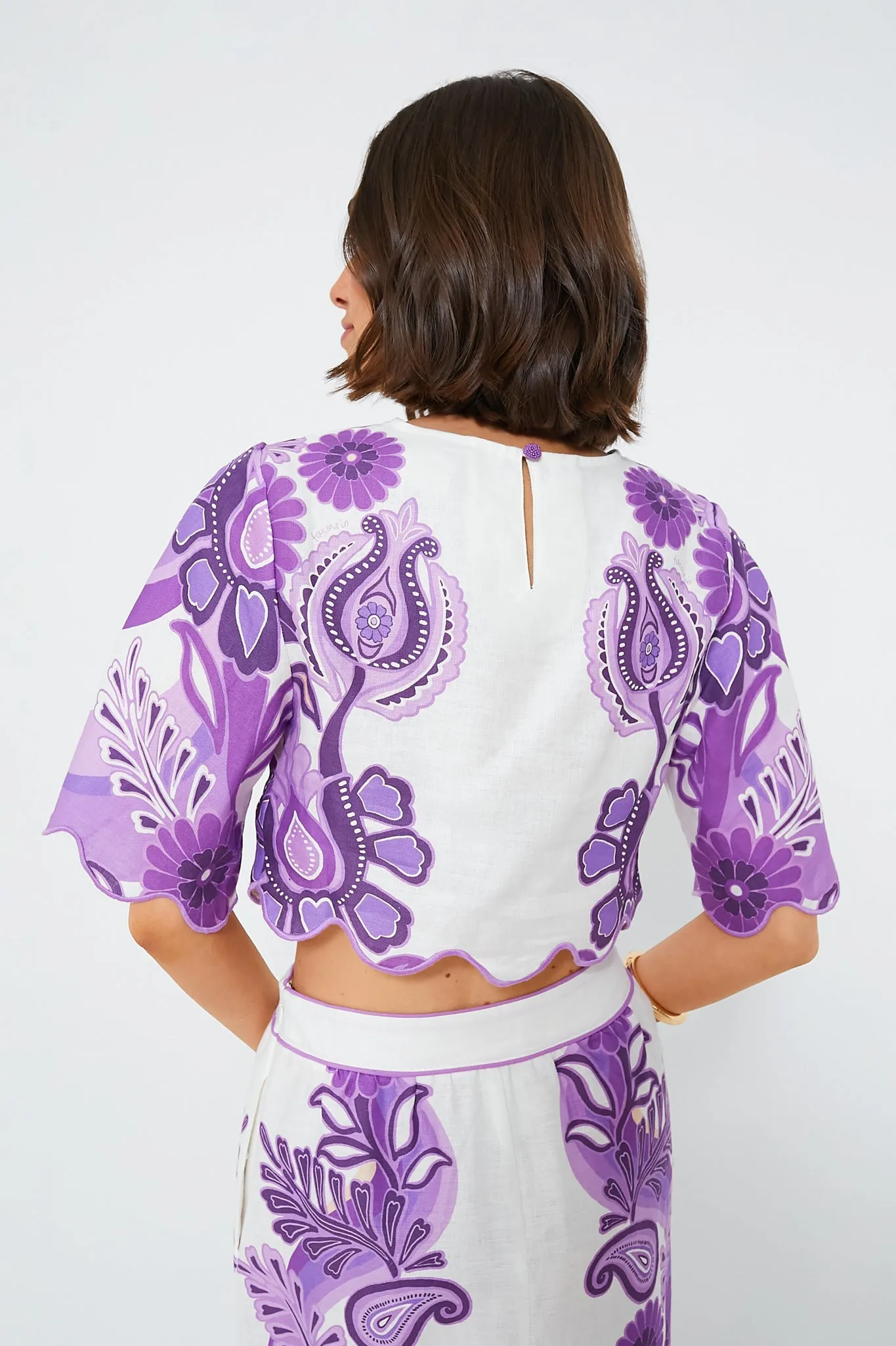 Color Festival Cream Cropped Blouse sold by Tuckernuck product image thumbnail 4
