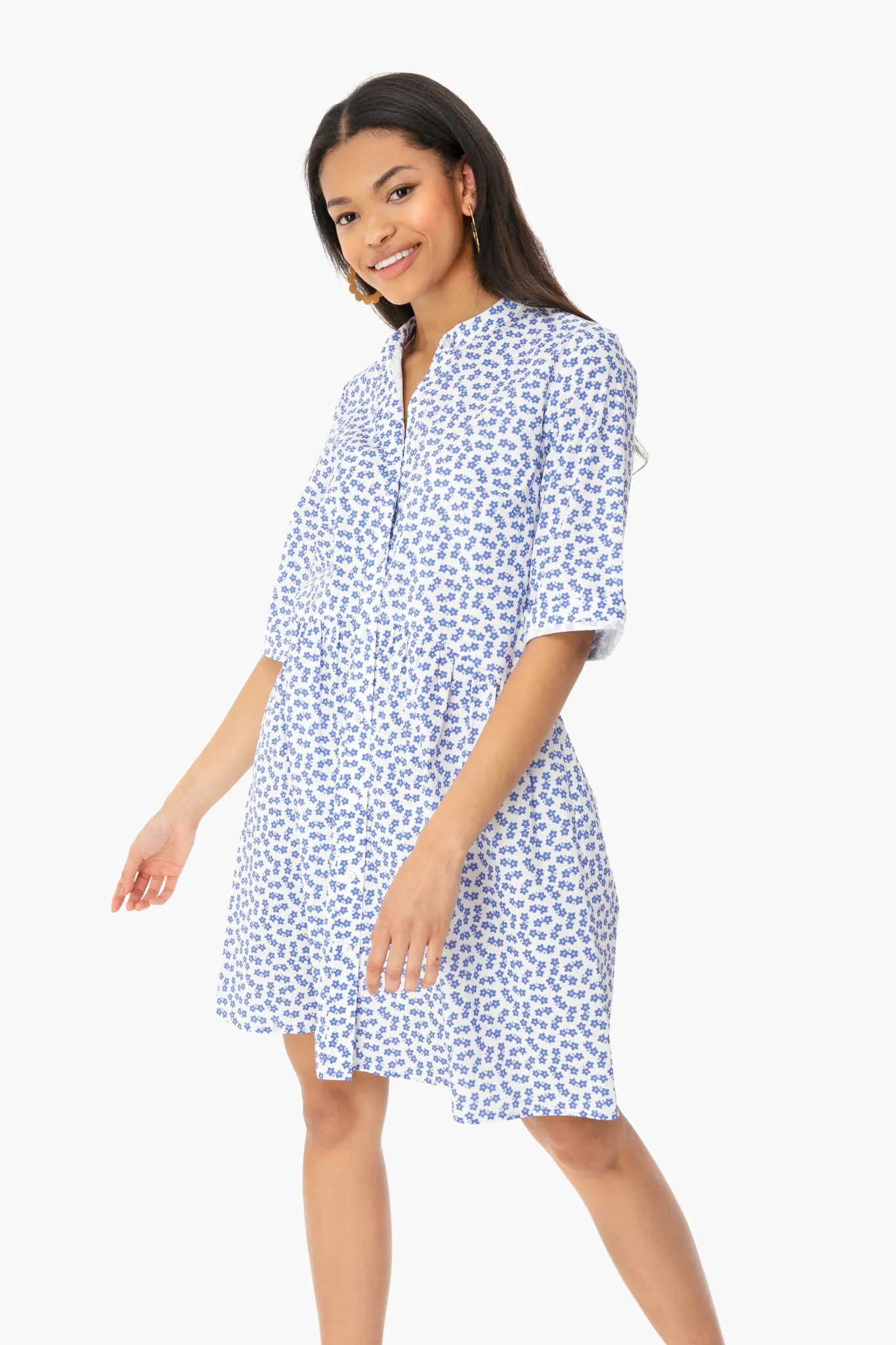 Ditsy Royal Shirt Dress sold by Tuckernuck