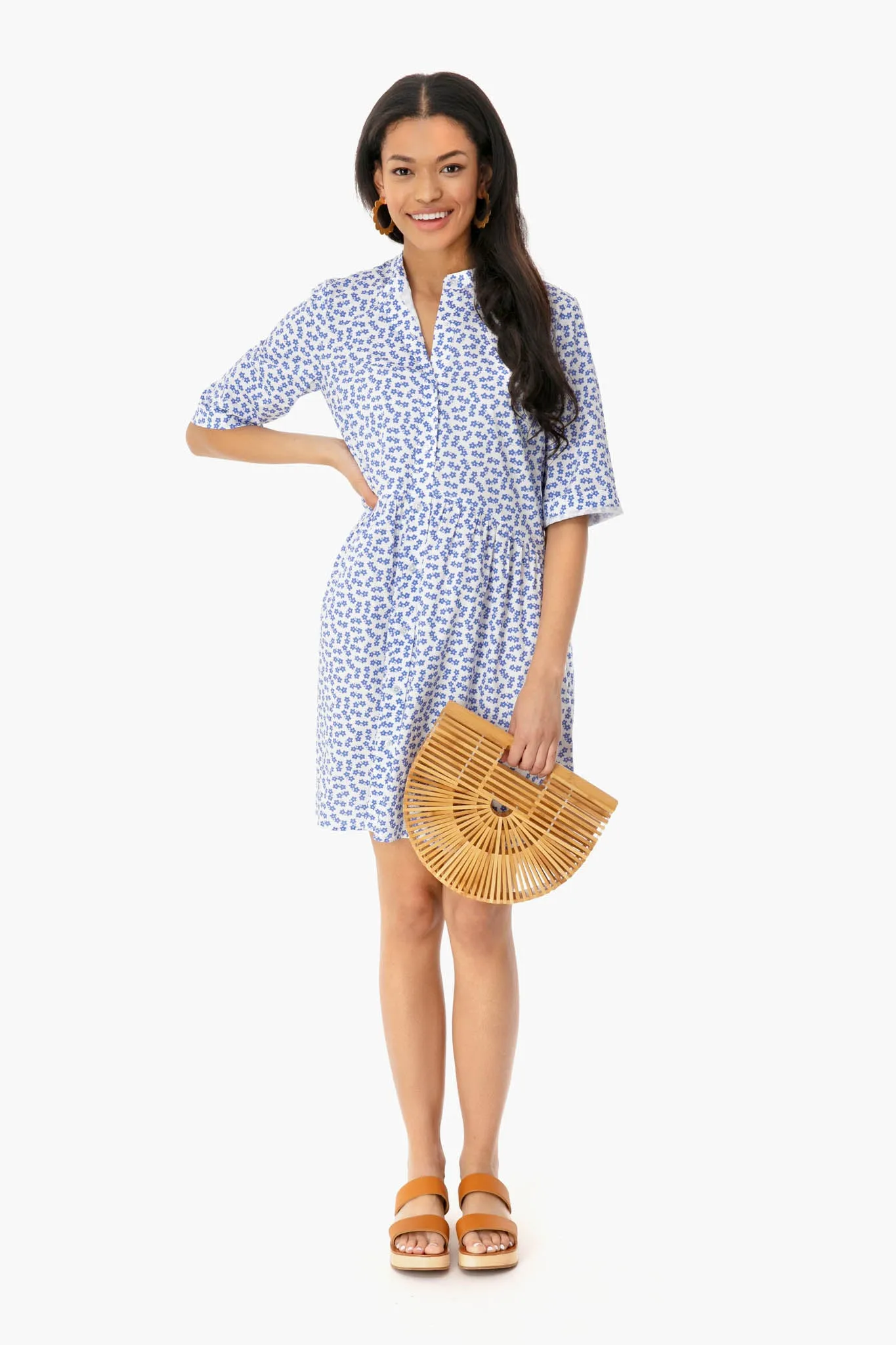 Ditsy Royal Shirt Dress sold by Tuckernuck product image thumbnail 2