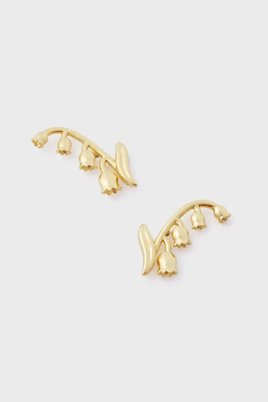 Gold Lily of the Valley Climber Studs sold by Tuckernuck