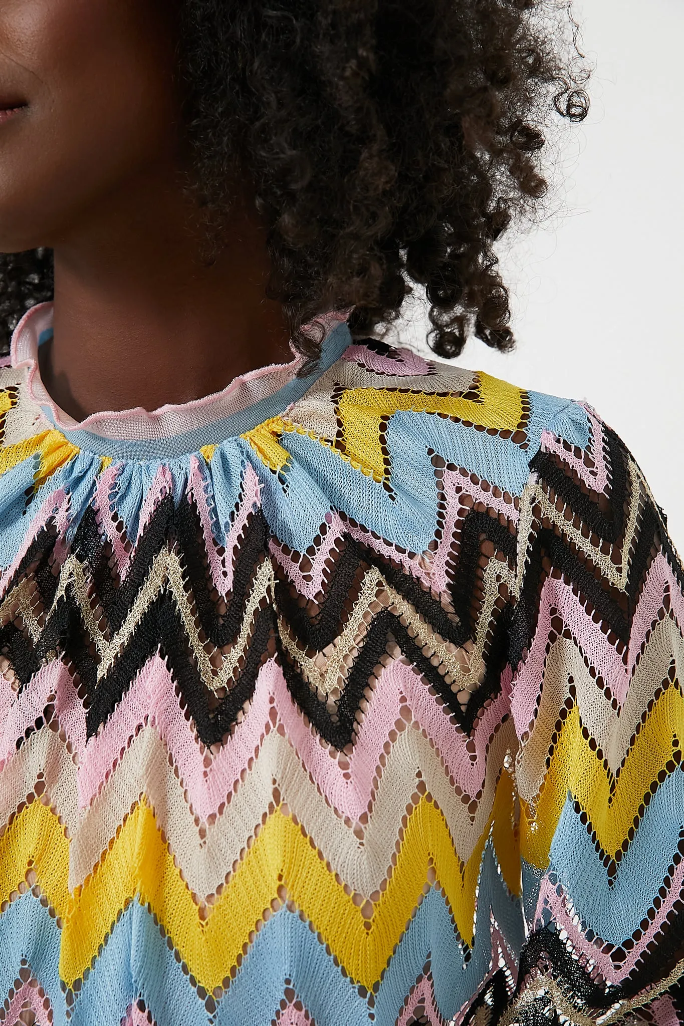 Yellow ZigZag Crochet Multi Dress sold by Tuckernuck product image thumbnail 5