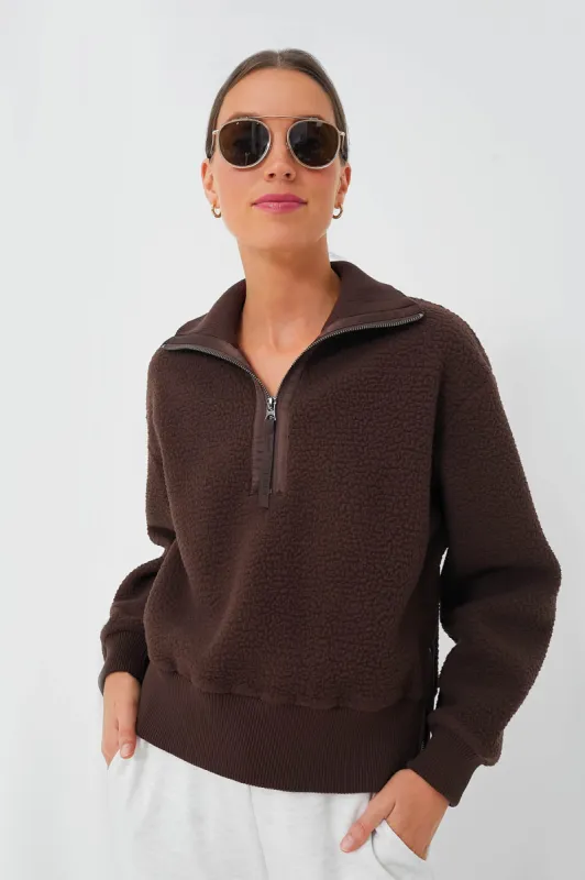 Dark Truffle Roselle Half Zip Fleece sold by Tuckernuck
