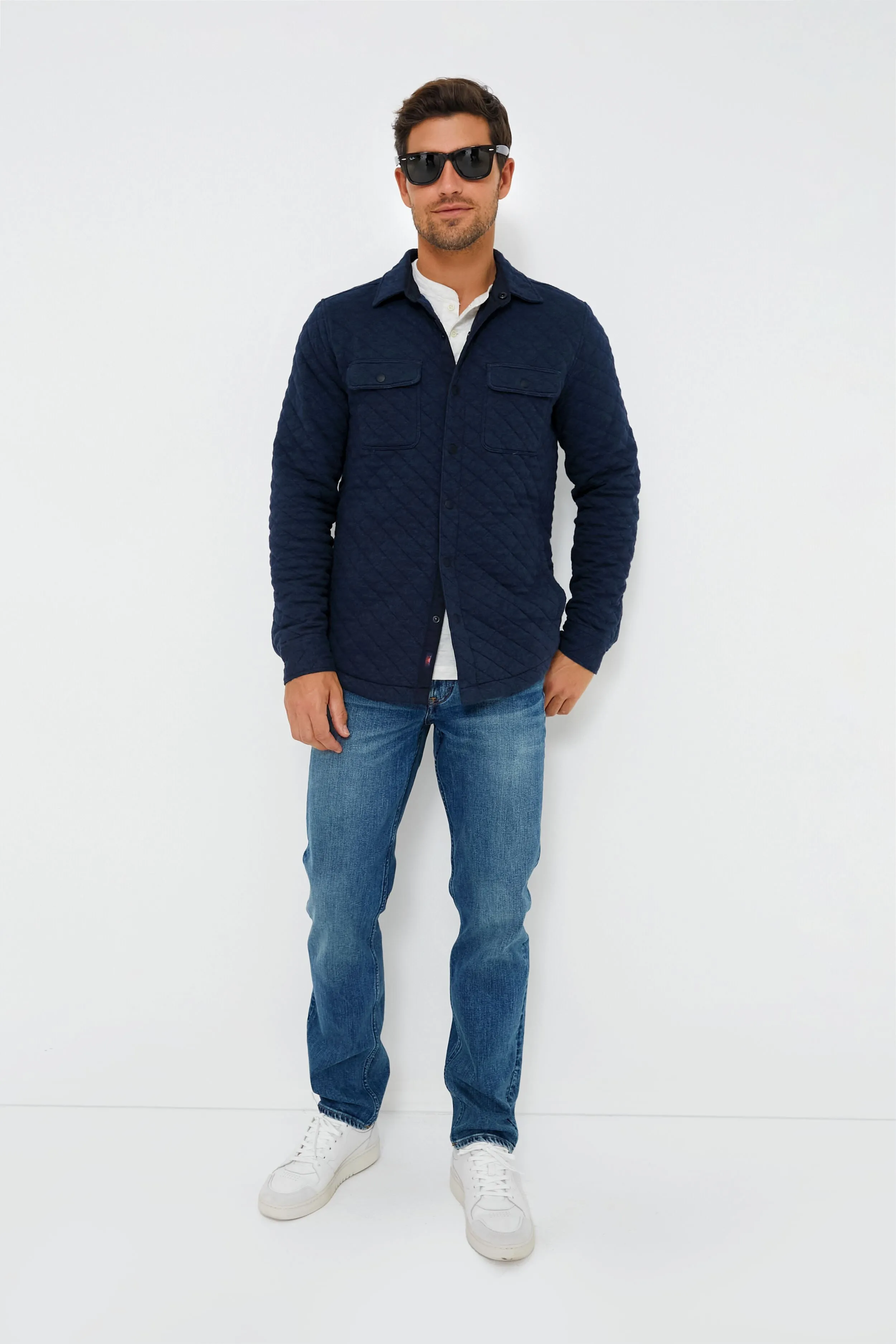 Navy Melange Epic Quilted Fleece CPO sold by Tuckernuck product image thumbnail 2