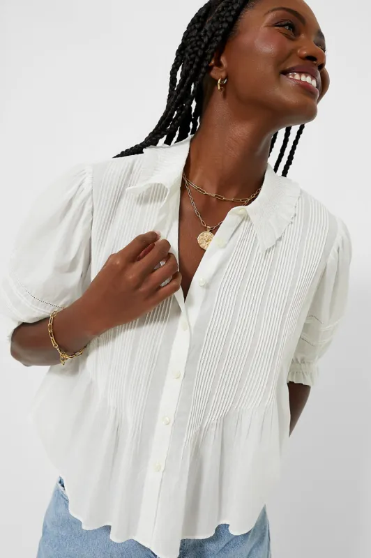 White Jess Blouse sold by Tuckernuck