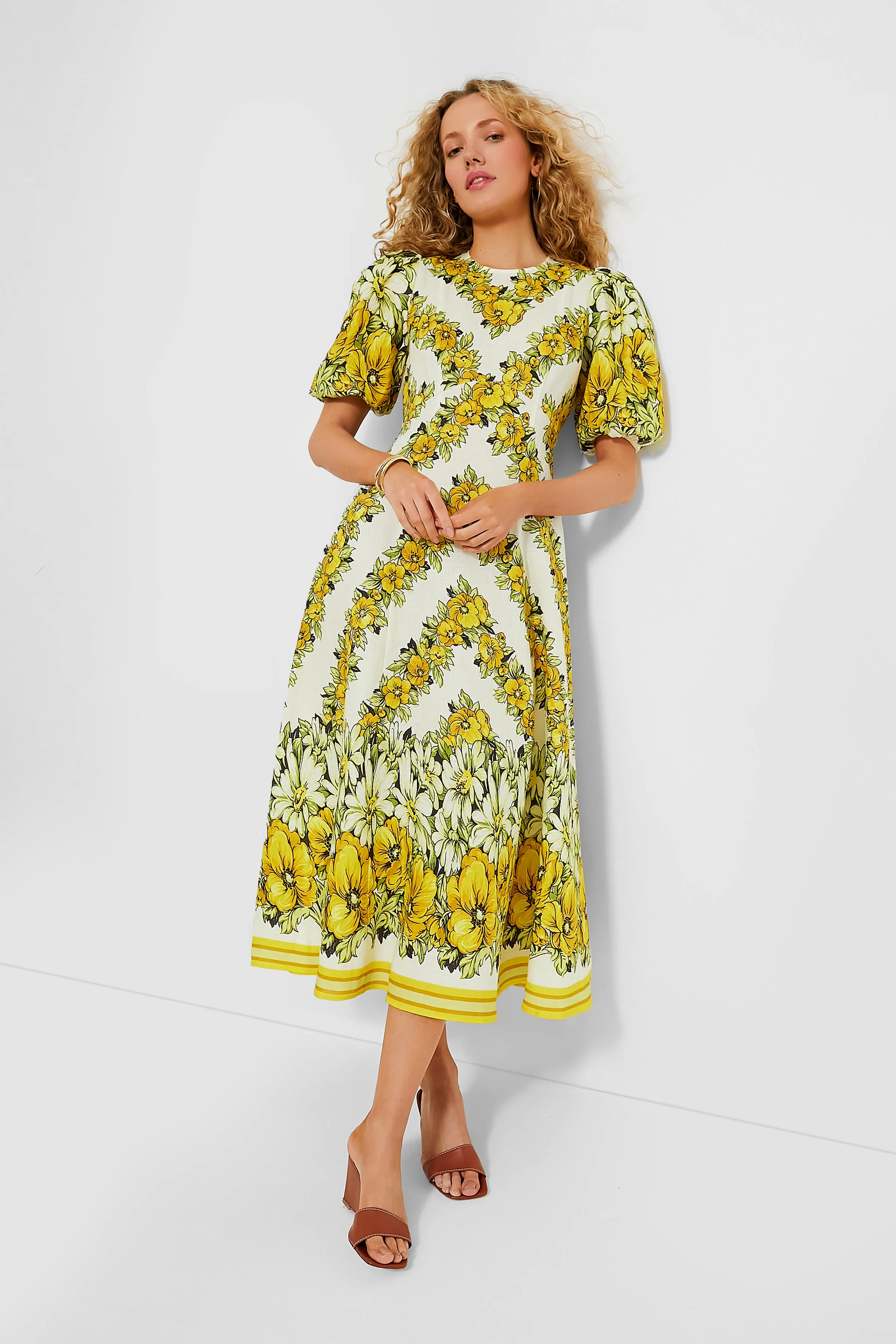 Yellow Gisela Midi Dress sold by Tuckernuck
