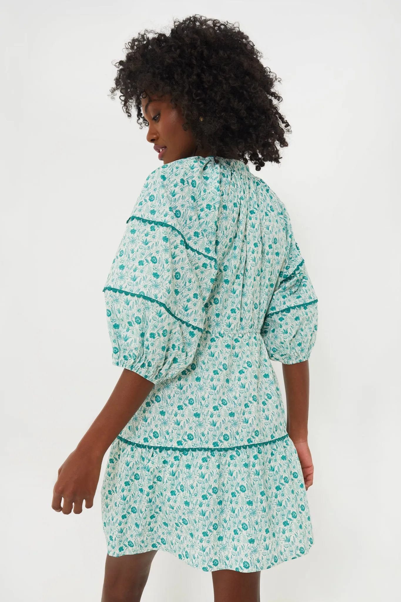 Green and White Ditsy Floral Matilda Mini Dress sold by Tuckernuck product image thumbnail 4