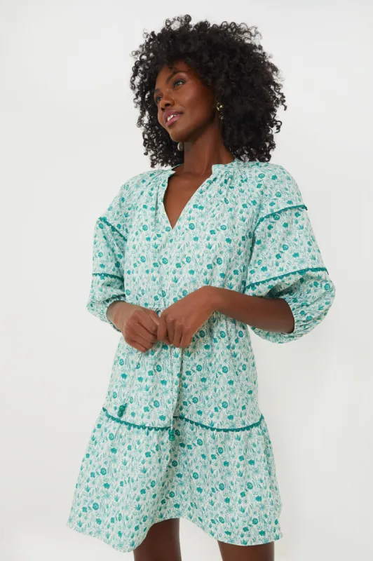 Green and White Ditsy Floral Matilda Mini Dress sold by Tuckernuck