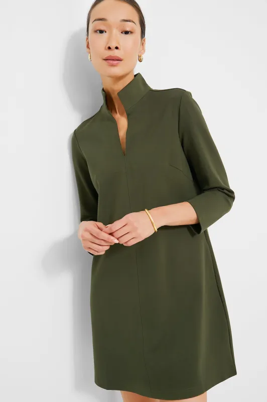 Olive Green Ponte Clifton Dress sold by Tuckernuck