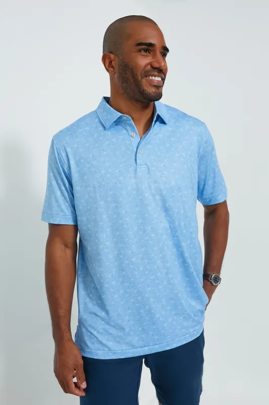 Cottage Blue Show Me The Way Performance Jersey Polo sold by Tuckernuck