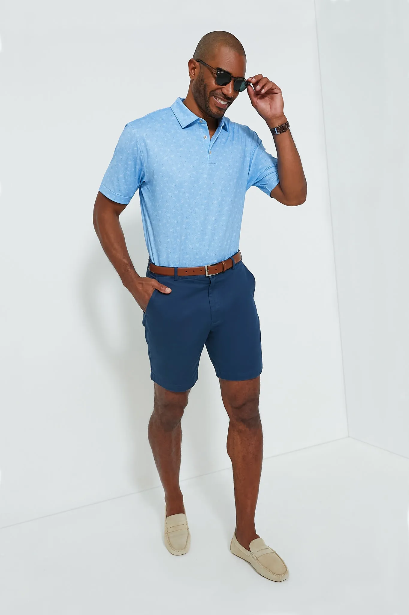 Cottage Blue Show Me The Way Performance Jersey Polo sold by Tuckernuck product image thumbnail 2