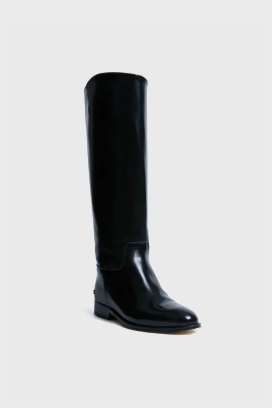 Black High Shine Kari Riding Boots sold by Tuckernuck