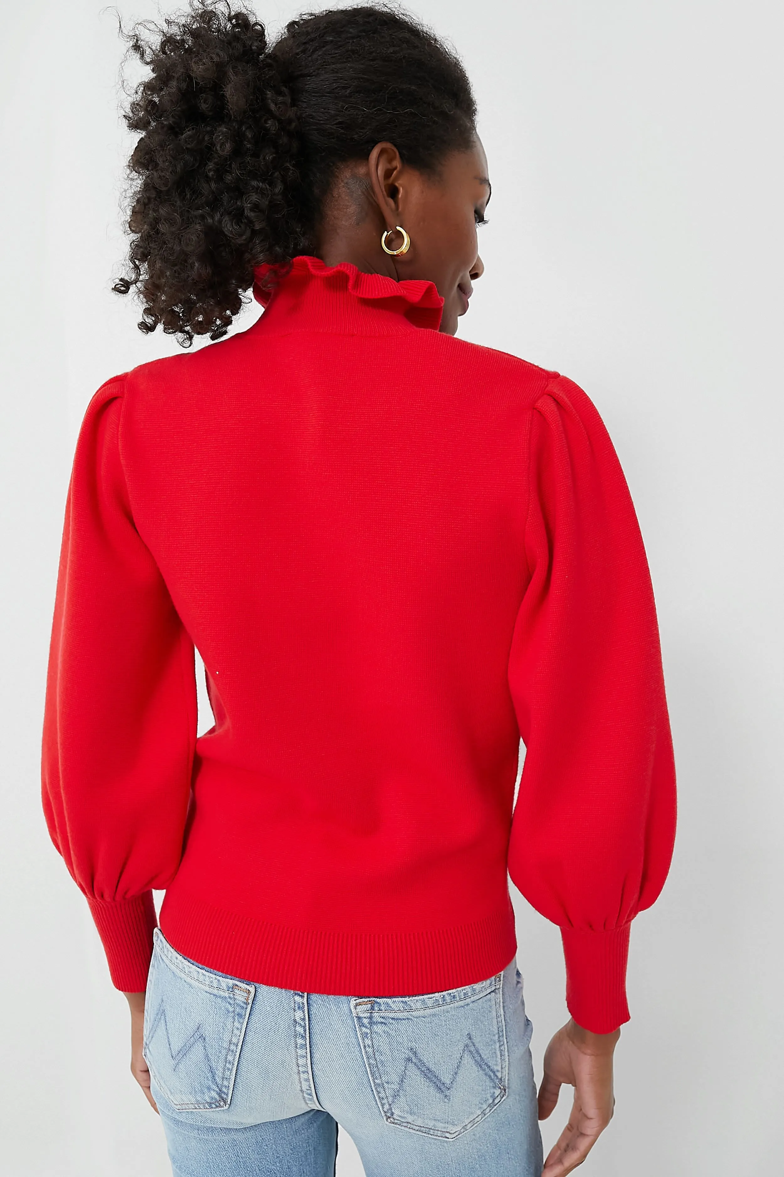 Red Ruffle Collar Raley Sweater sold by Tuckernuck product image thumbnail 4