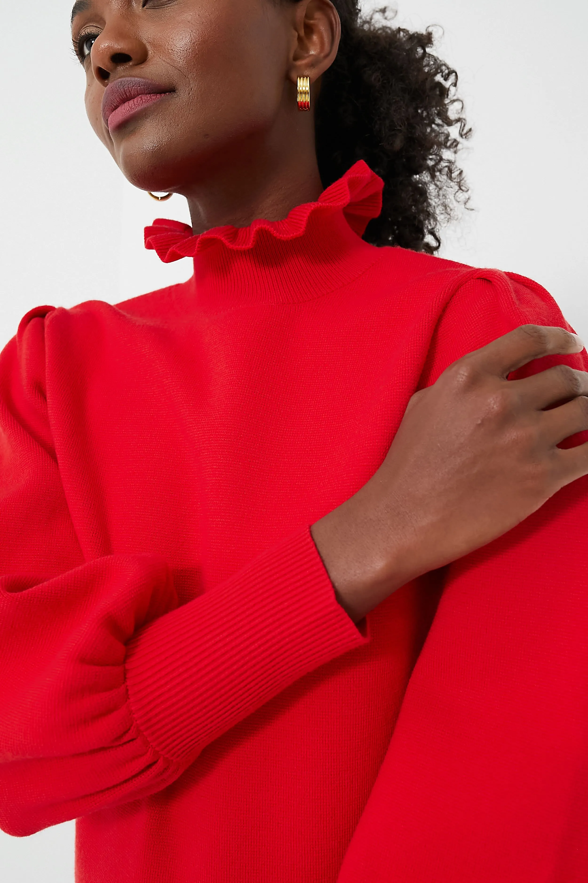 Red Ruffle Collar Raley Sweater sold by Tuckernuck product image thumbnail 5