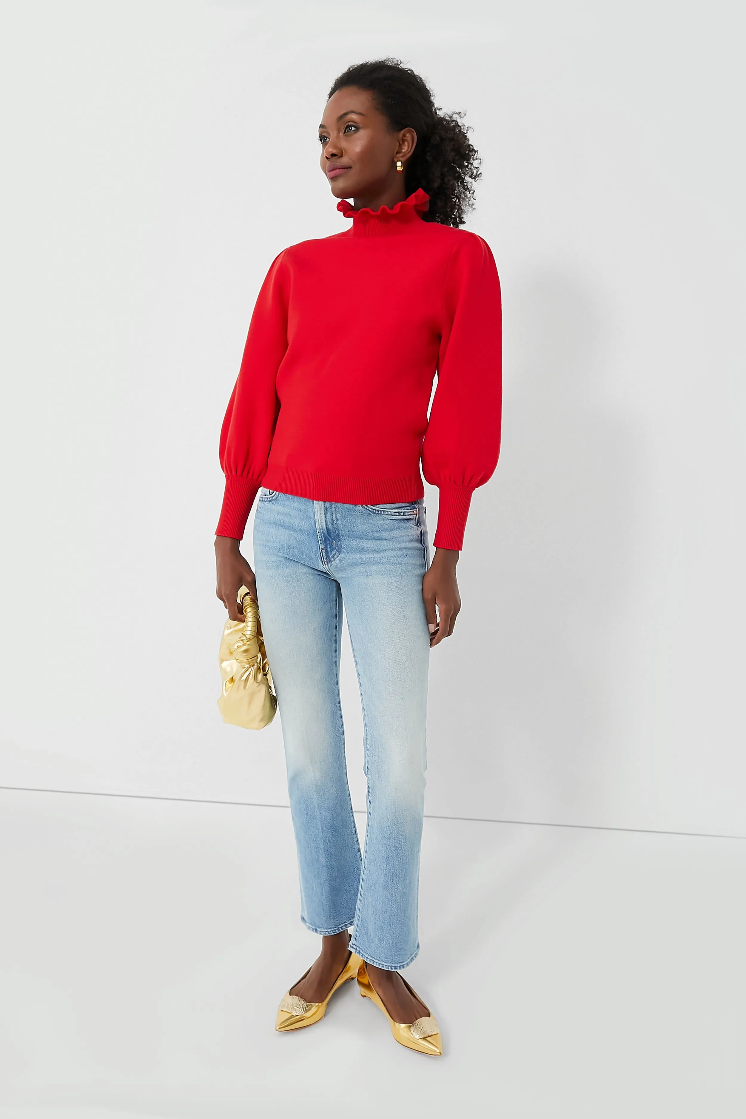Red Ruffle Collar Raley Sweater sold by Tuckernuck product image thumbnail 2