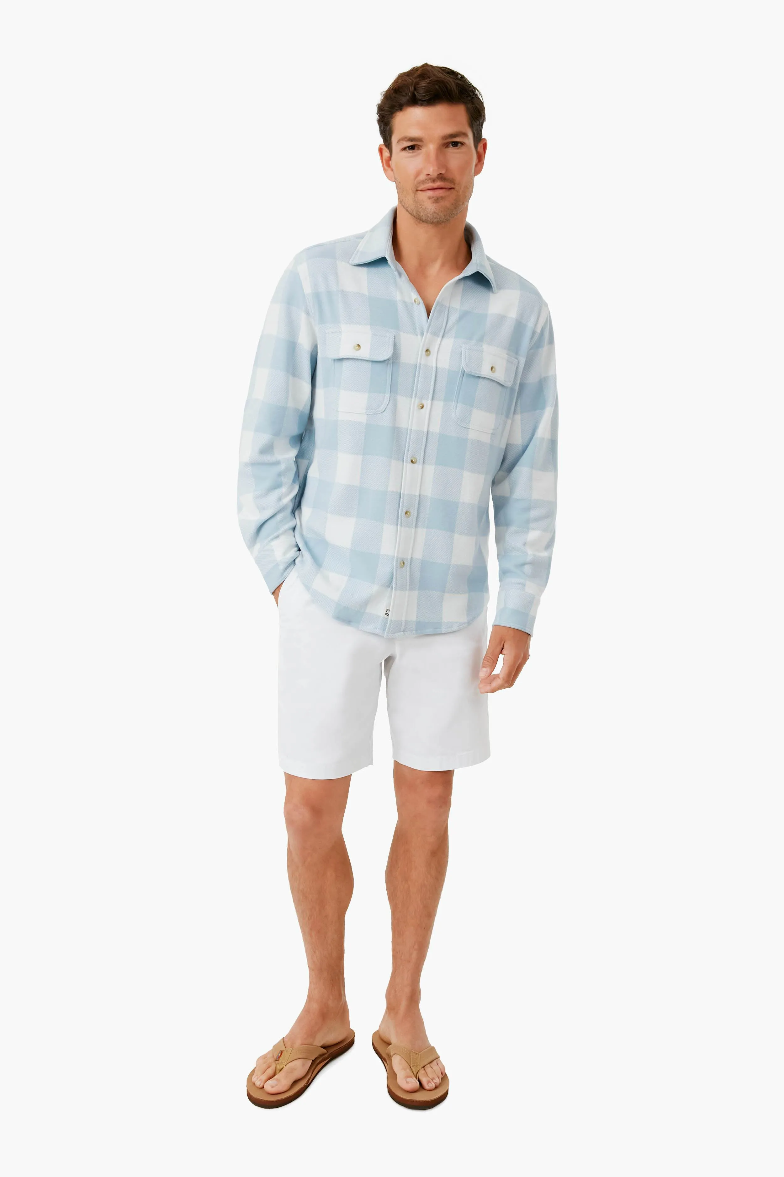 Light Blue Plaid Dunewood Stretch Flannel sold by Tuckernuck product image thumbnail 2