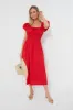 Red Puff Sleeve Flynn Dress sold by Tuckernuck