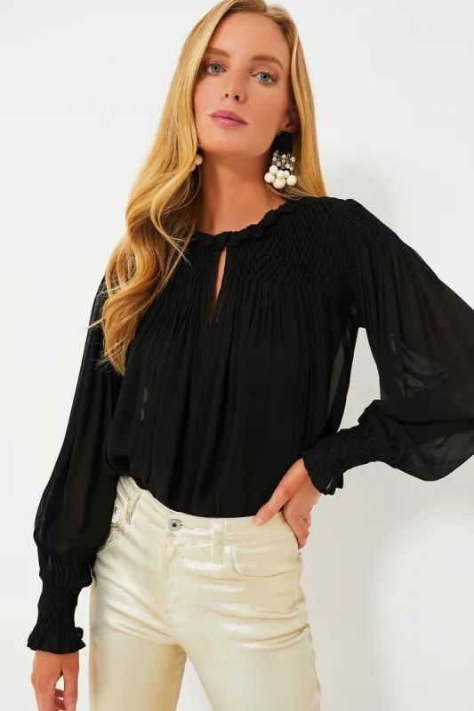 Black Fernanda Blouse made by LoveShackFancy