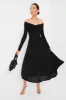 Black Off The Shoulder Maxi Dress sold by Tuckernuck