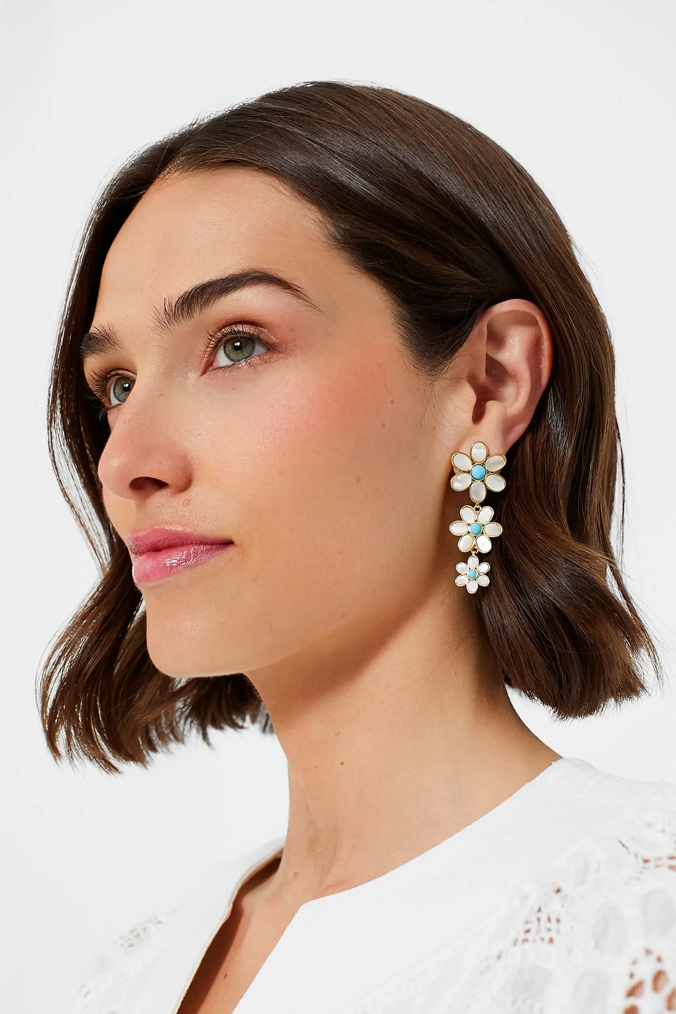 Turquoise Daisy Triple Earrings sold by Tuckernuck product image thumbnail 2