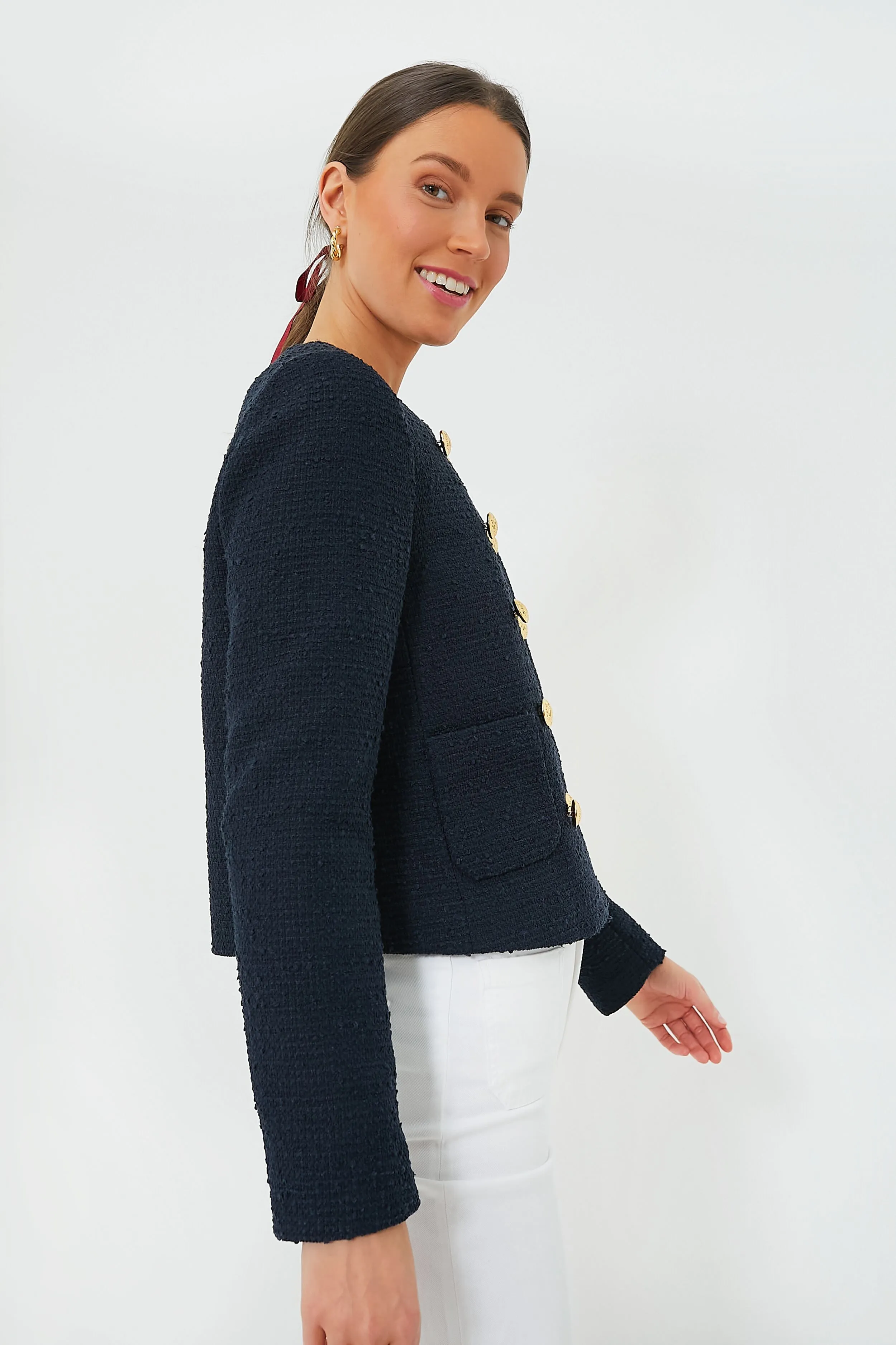 Navy Tweed Marais Jacket sold by Tuckernuck product image thumbnail 3