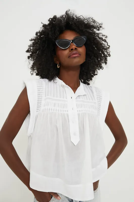 White Laeza Blouse sold by Tuckernuck