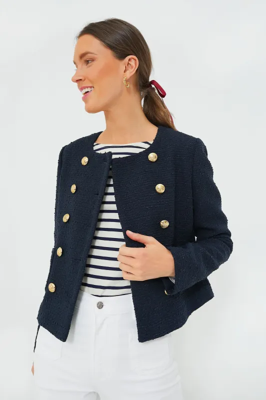 Navy Tweed Marais Jacket sold by Tuckernuck