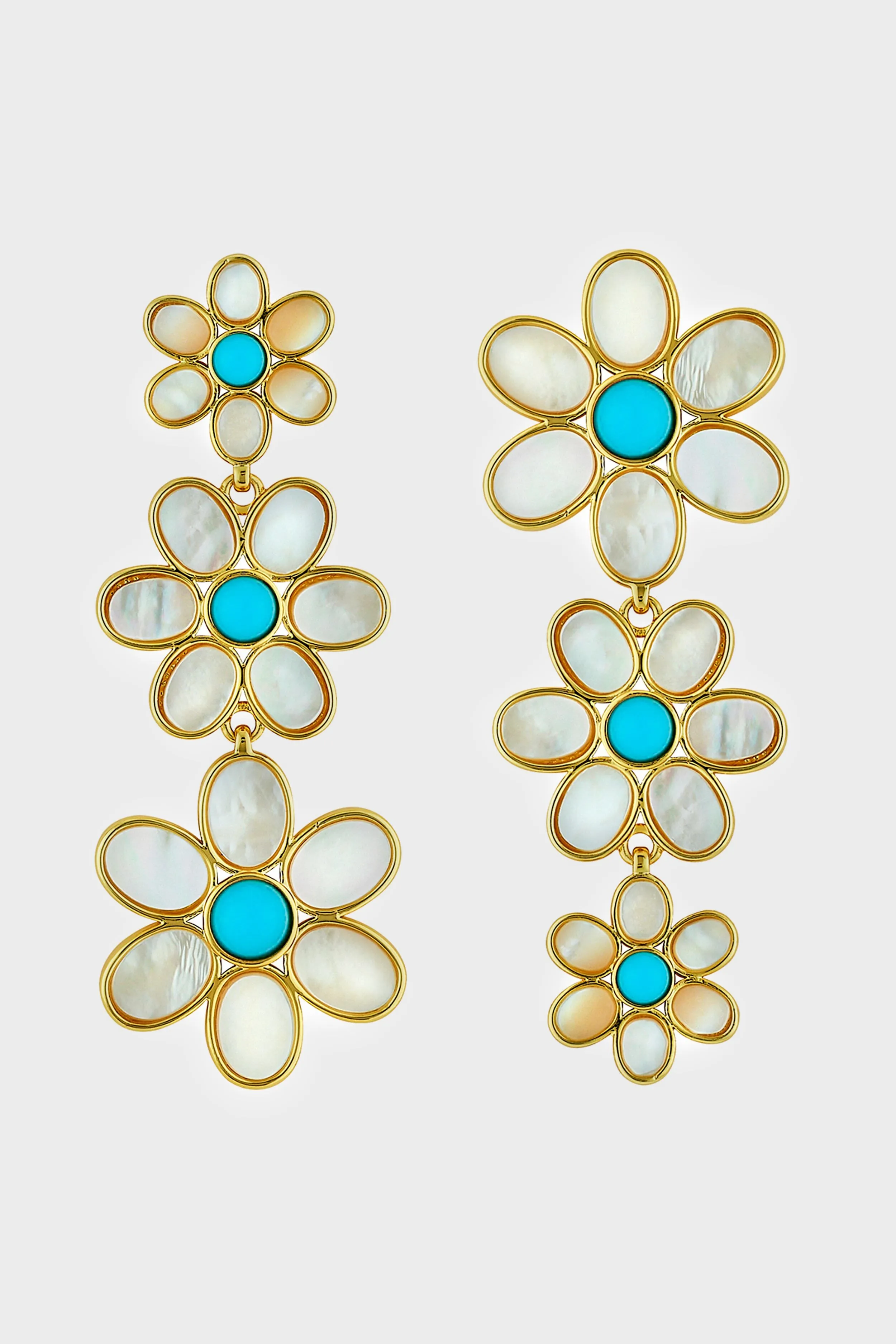 Turquoise Daisy Triple Earrings sold by Tuckernuck