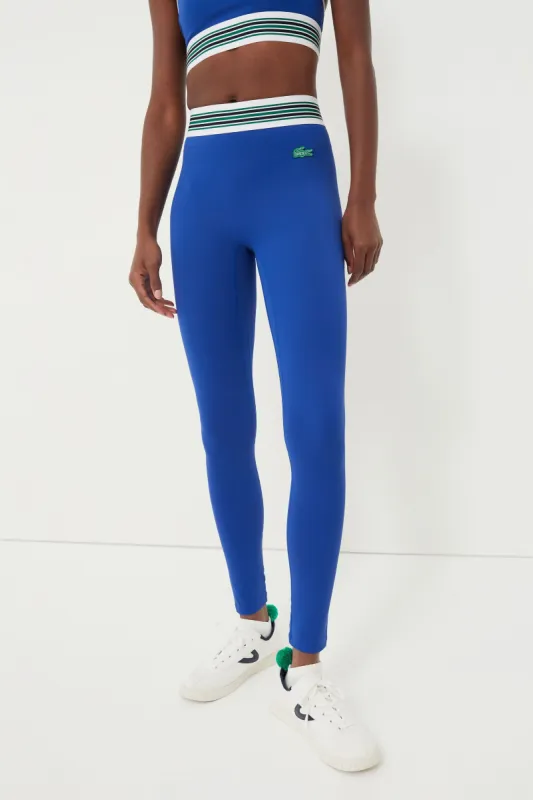 Cobalt Multi Striped Band Leggings made by Tuckernuck