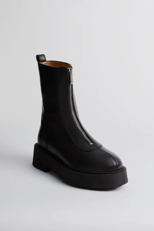 Black Leather Alma Boots sold by Tuckernuck