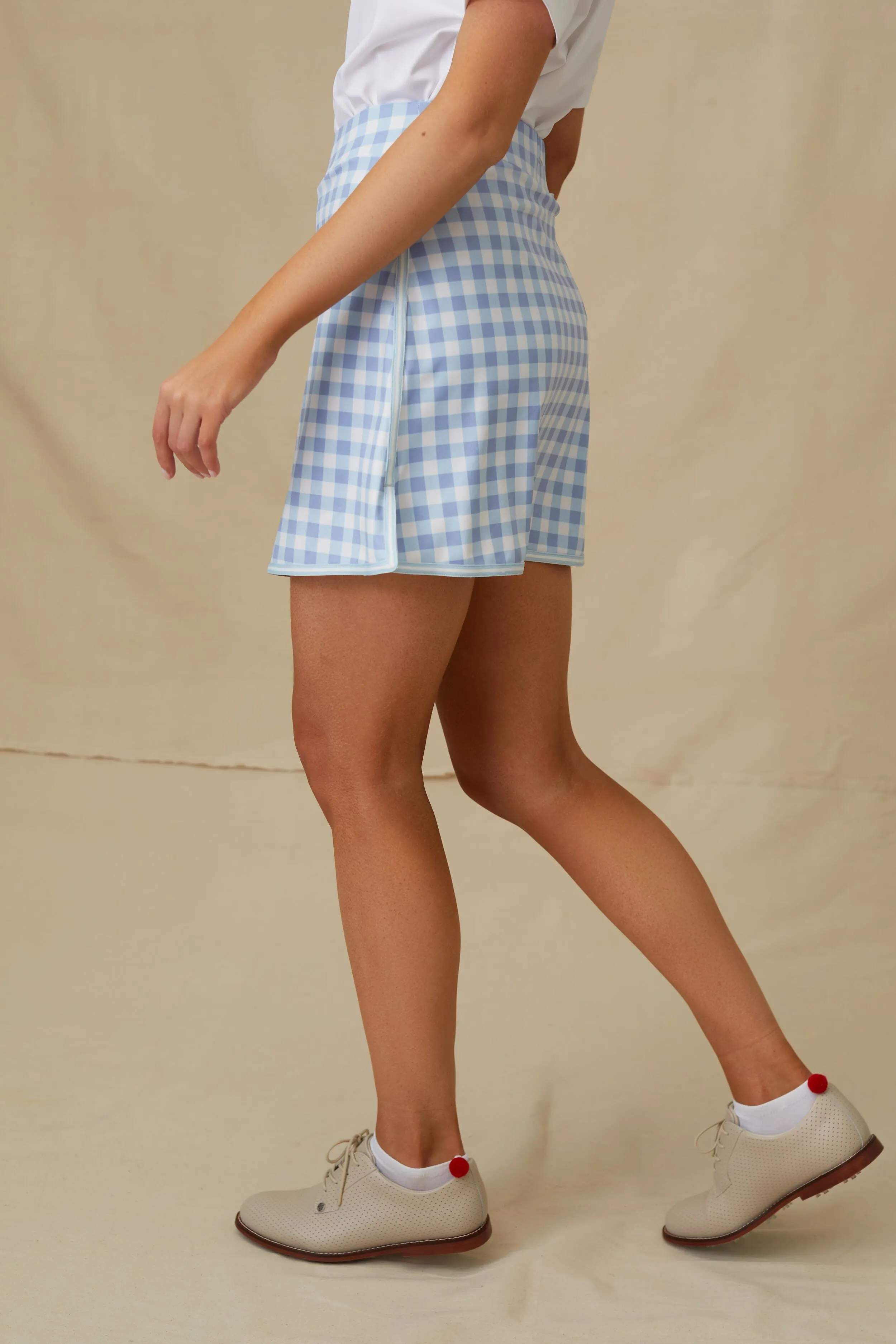 Light Blue Gingham 16 Inch Karrie Golf Skirt sold by Tuckernuck product image thumbnail 3