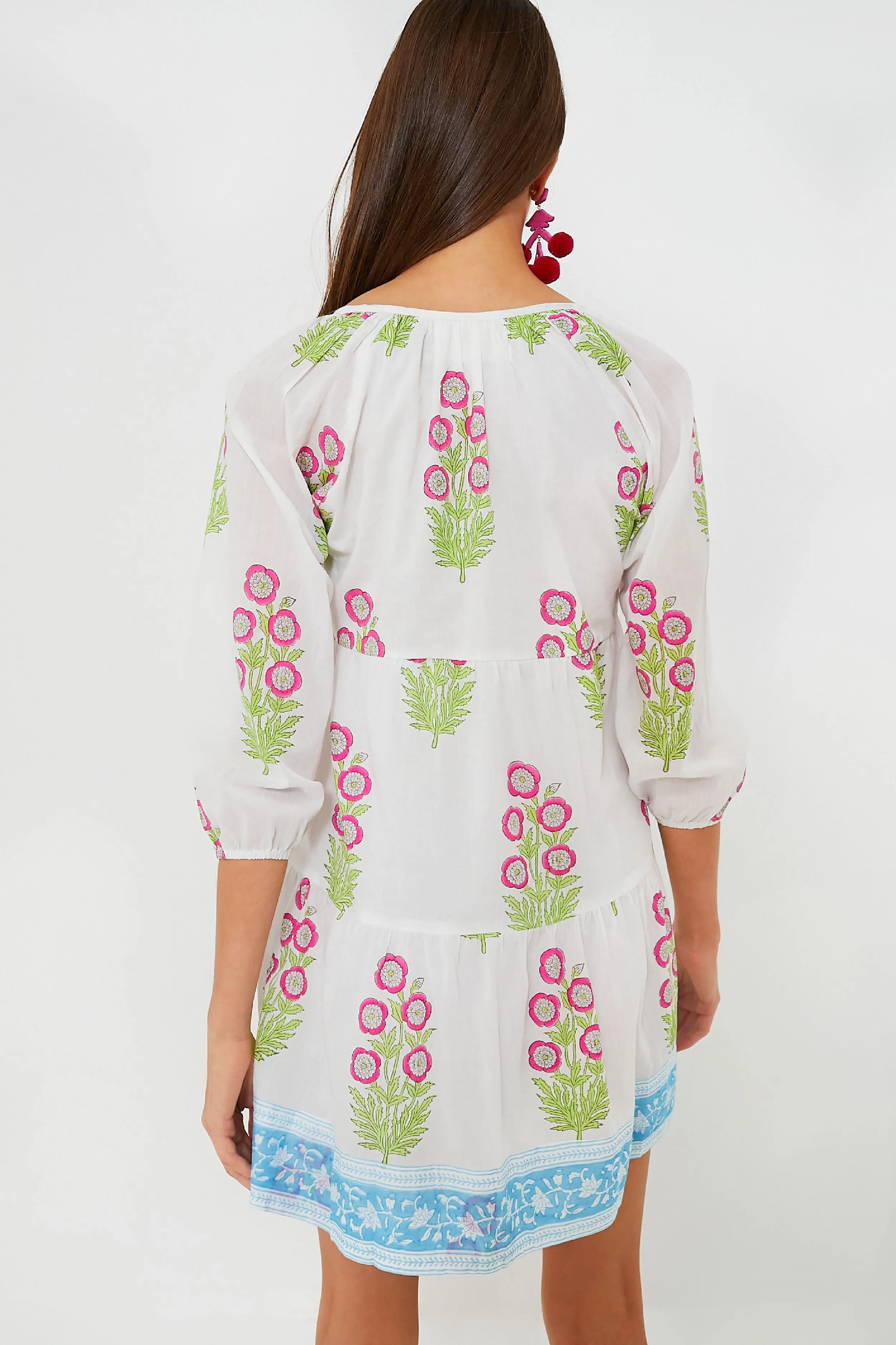 Exclusive Hot Pink Floral with Blue Edge Dali Dress sold by Tuckernuck product image thumbnail 4