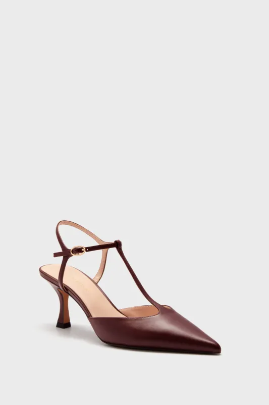 Oxblood Leather Margot Heels sold by Tuckernuck