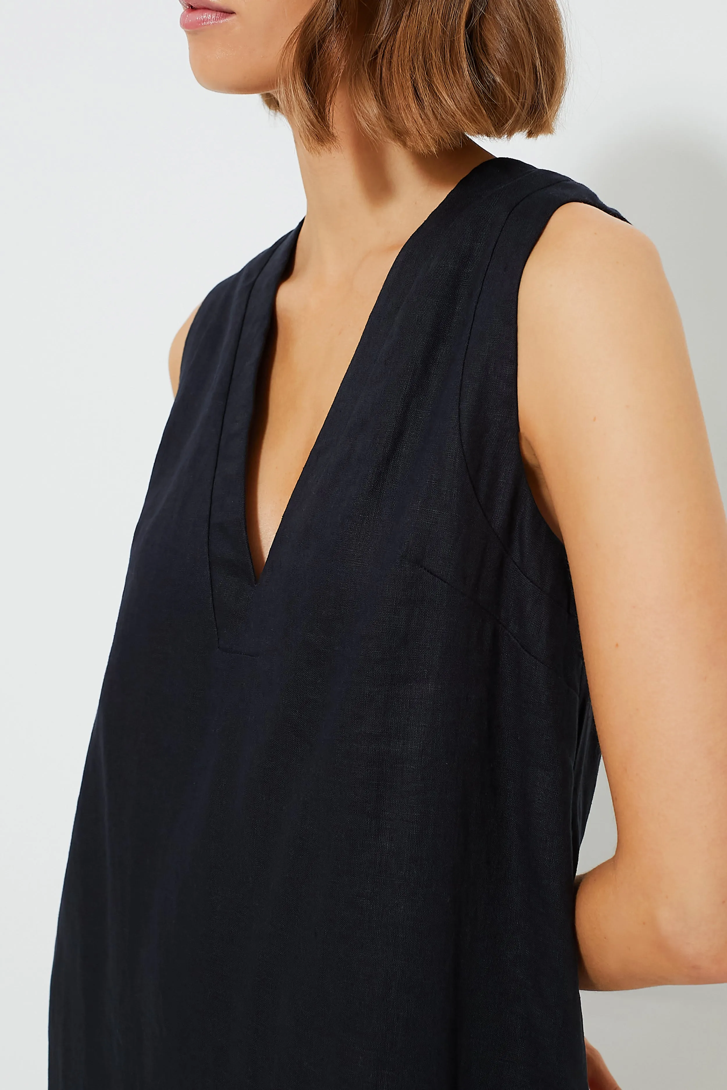 Navy Linen Melanie Dress sold by Tuckernuck product image thumbnail 5