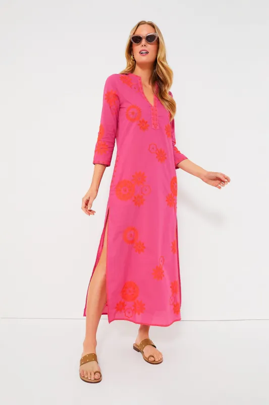 Pink and Orange Sapphire Long Kaftan sold by Tuckernuck