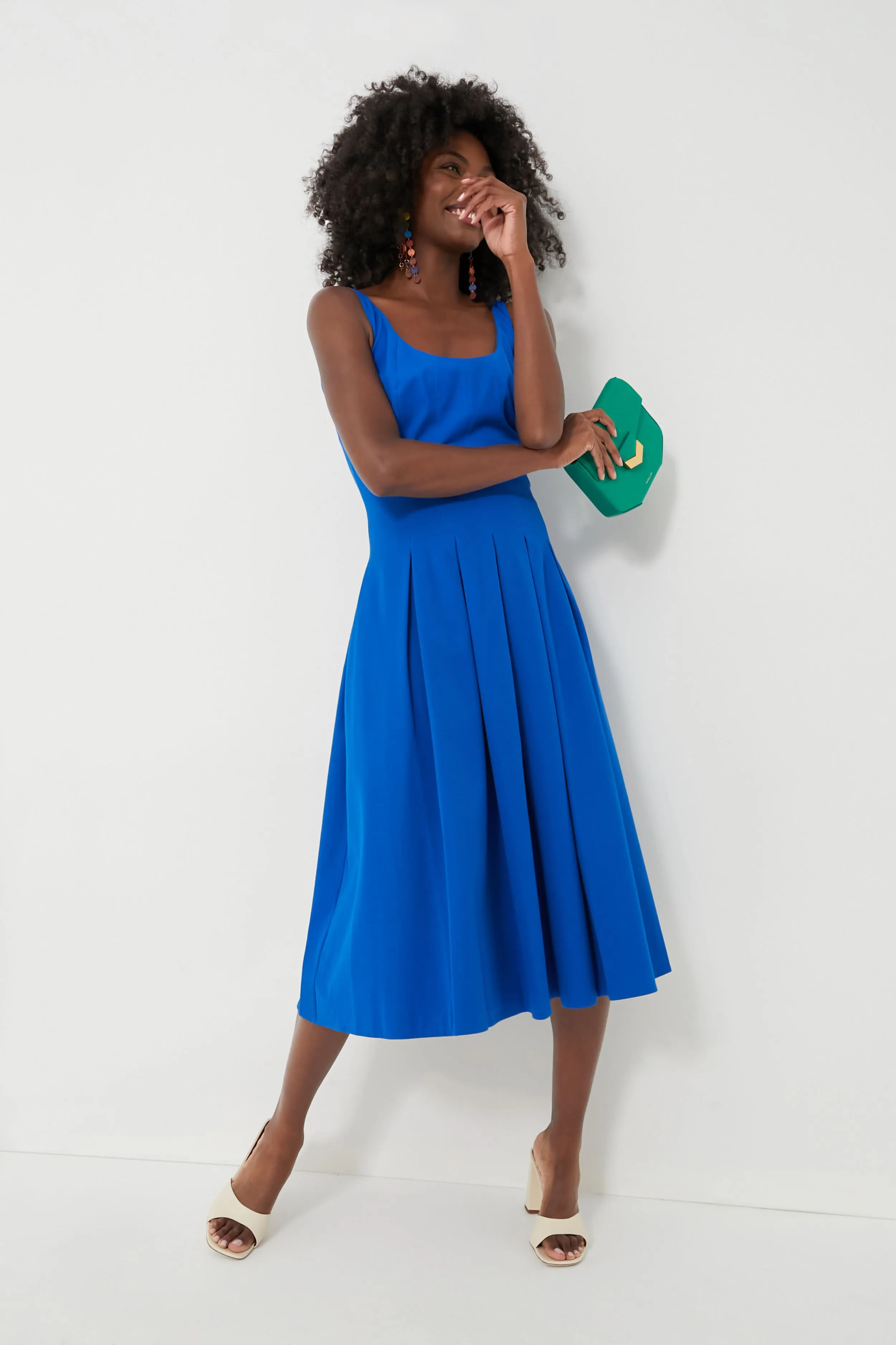 Stained Glass Blue Twill Scoop Neck Dress sold by Tuckernuck product image thumbnail 2