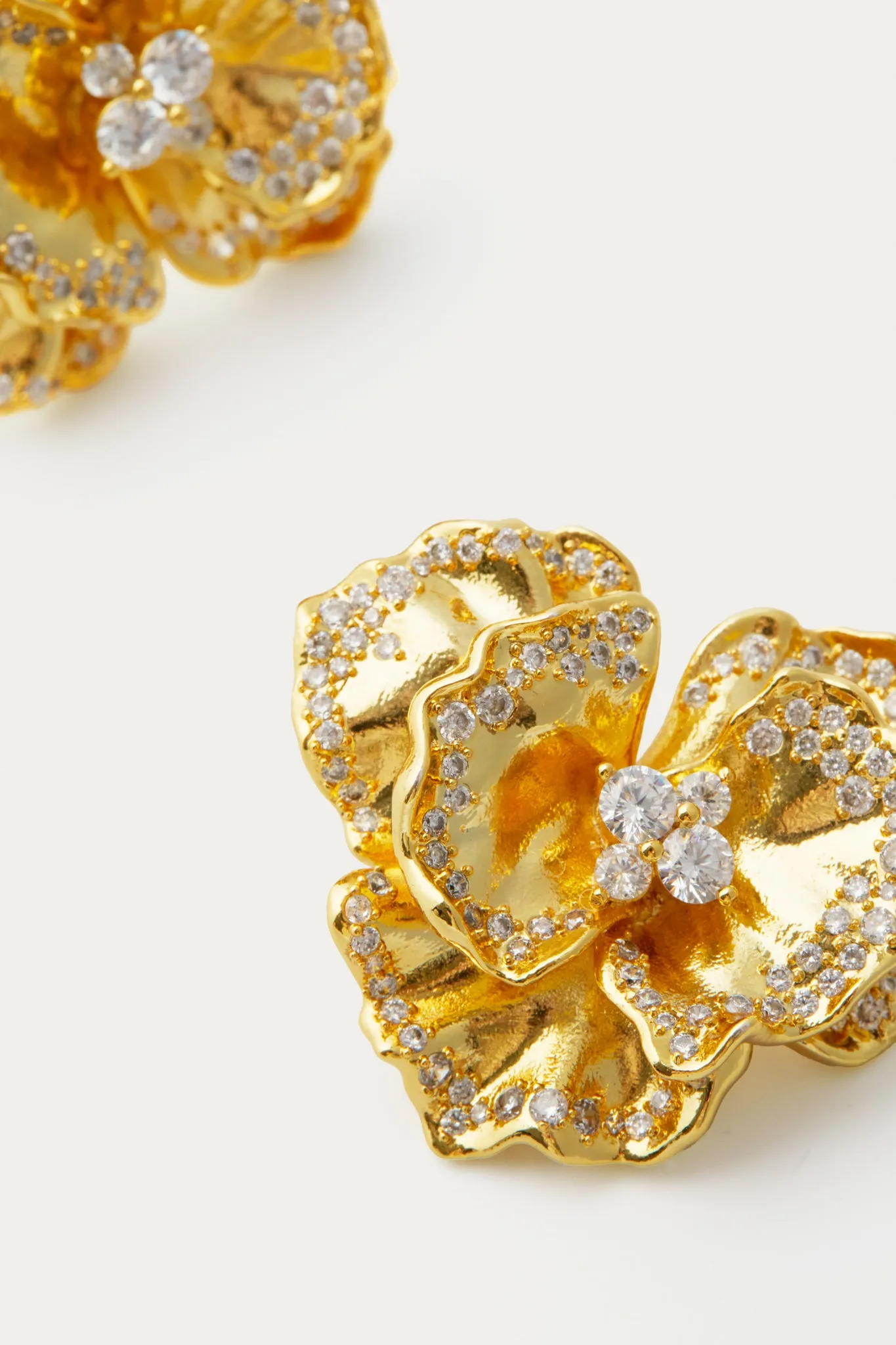 Embellished Golden Pansy Earrings sold by Tuckernuck product image thumbnail 3