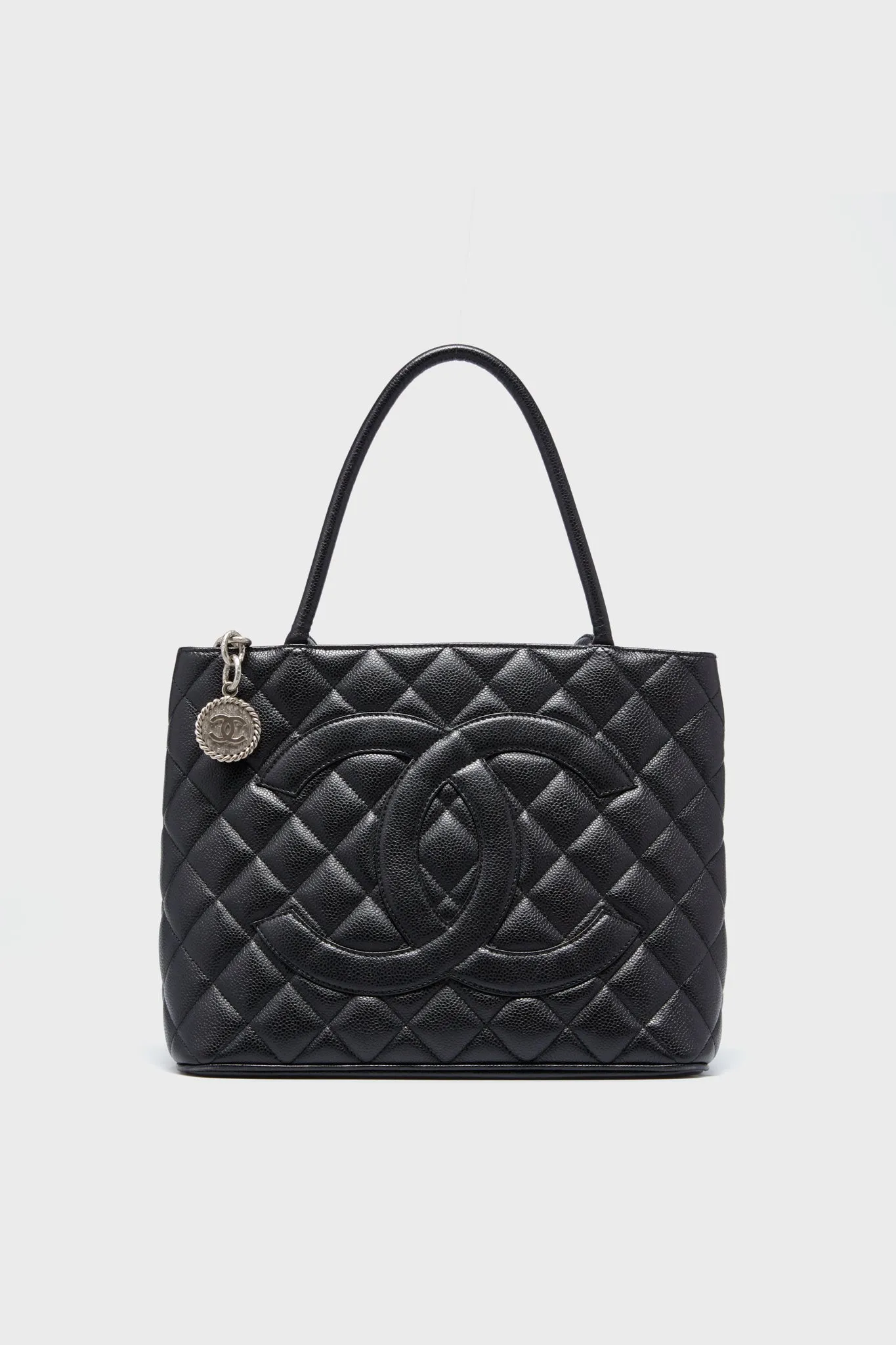 CHANEL Black Caviar Quilted Medallion Tote sold by Tuckernuck