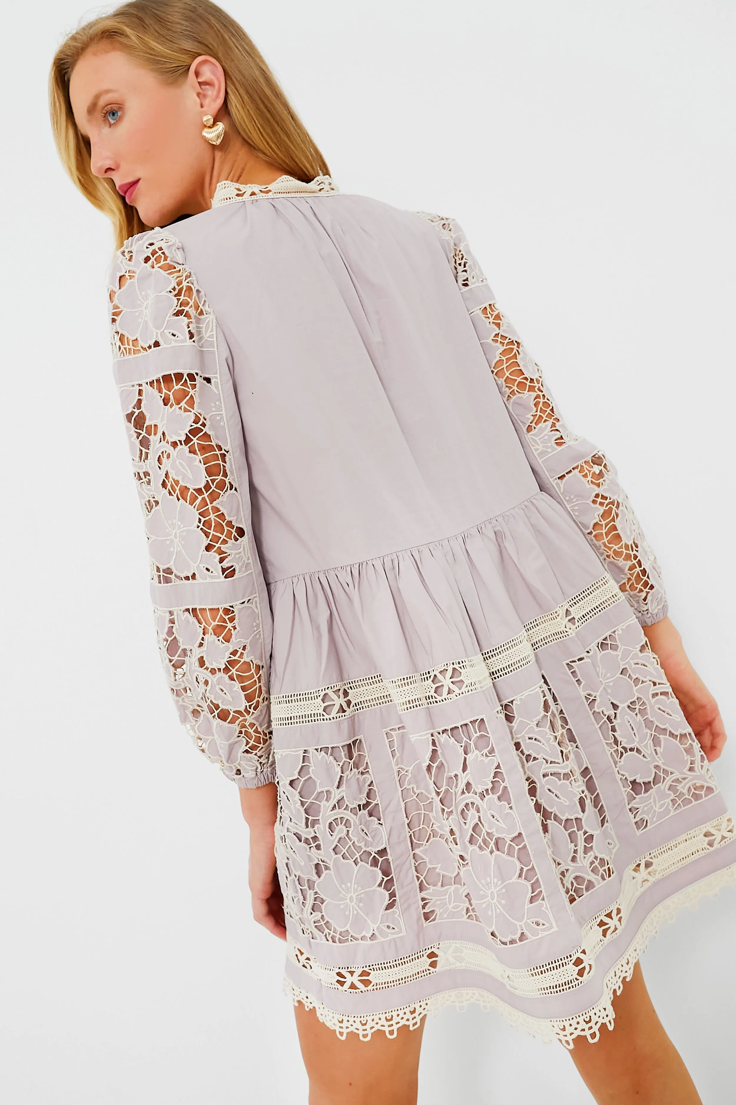 Lilac Joah Embroidery Longsleeve Tunic Dress sold by Tuckernuck product image thumbnail 4
