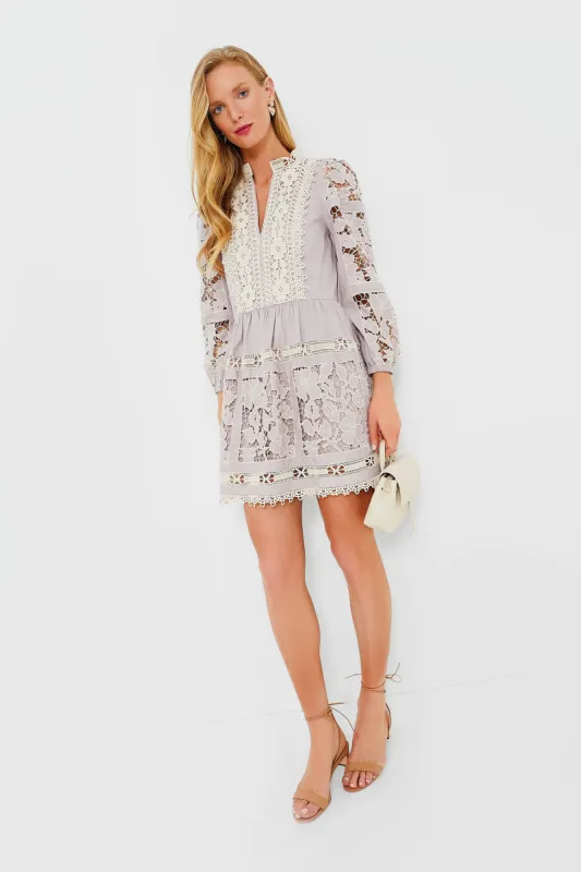 Lilac Joah Embroidery Longsleeve Tunic Dress sold by Tuckernuck