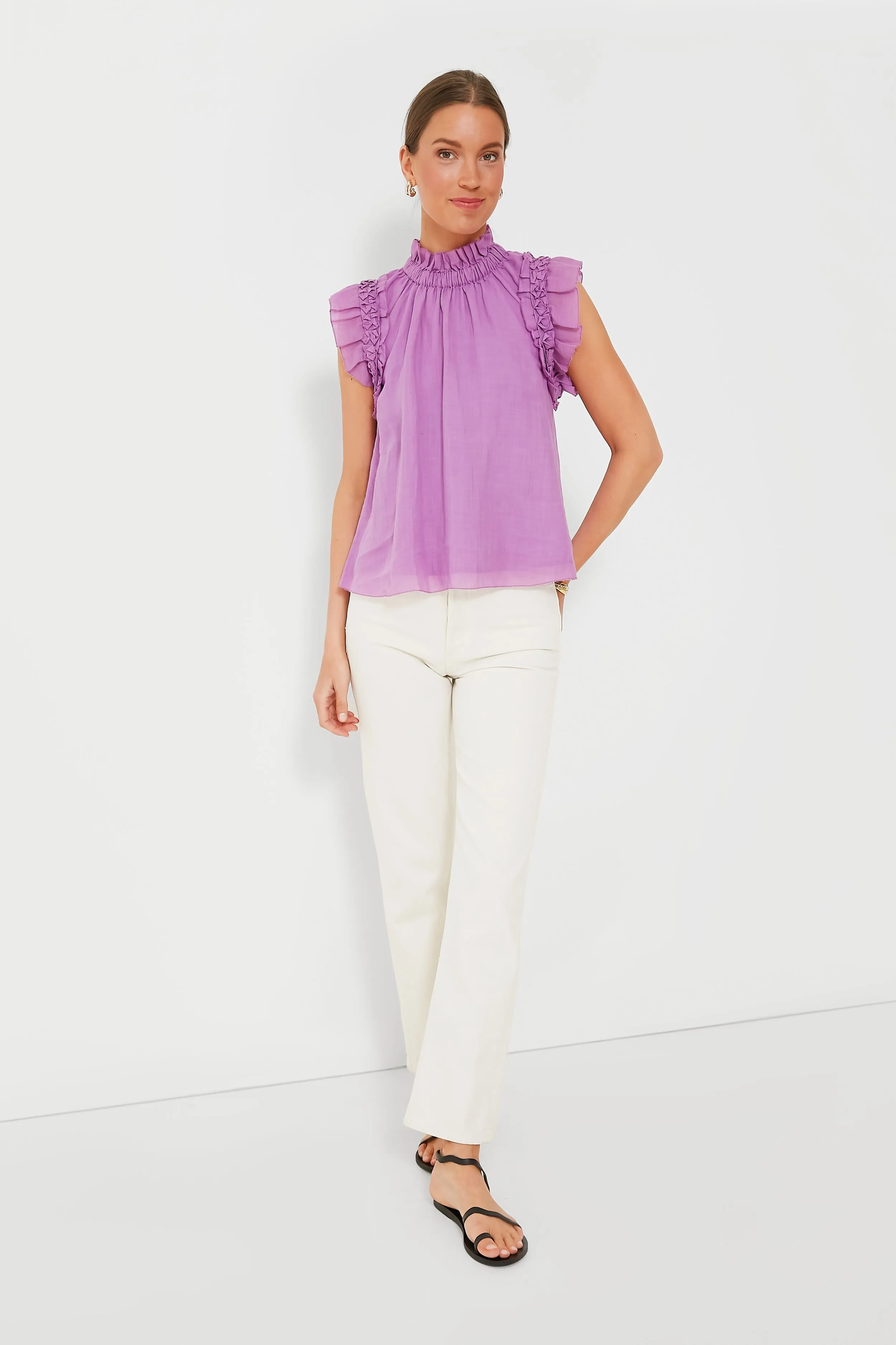 Lavender Micah Solid Ramie Tank Top sold by Tuckernuck product image thumbnail 2