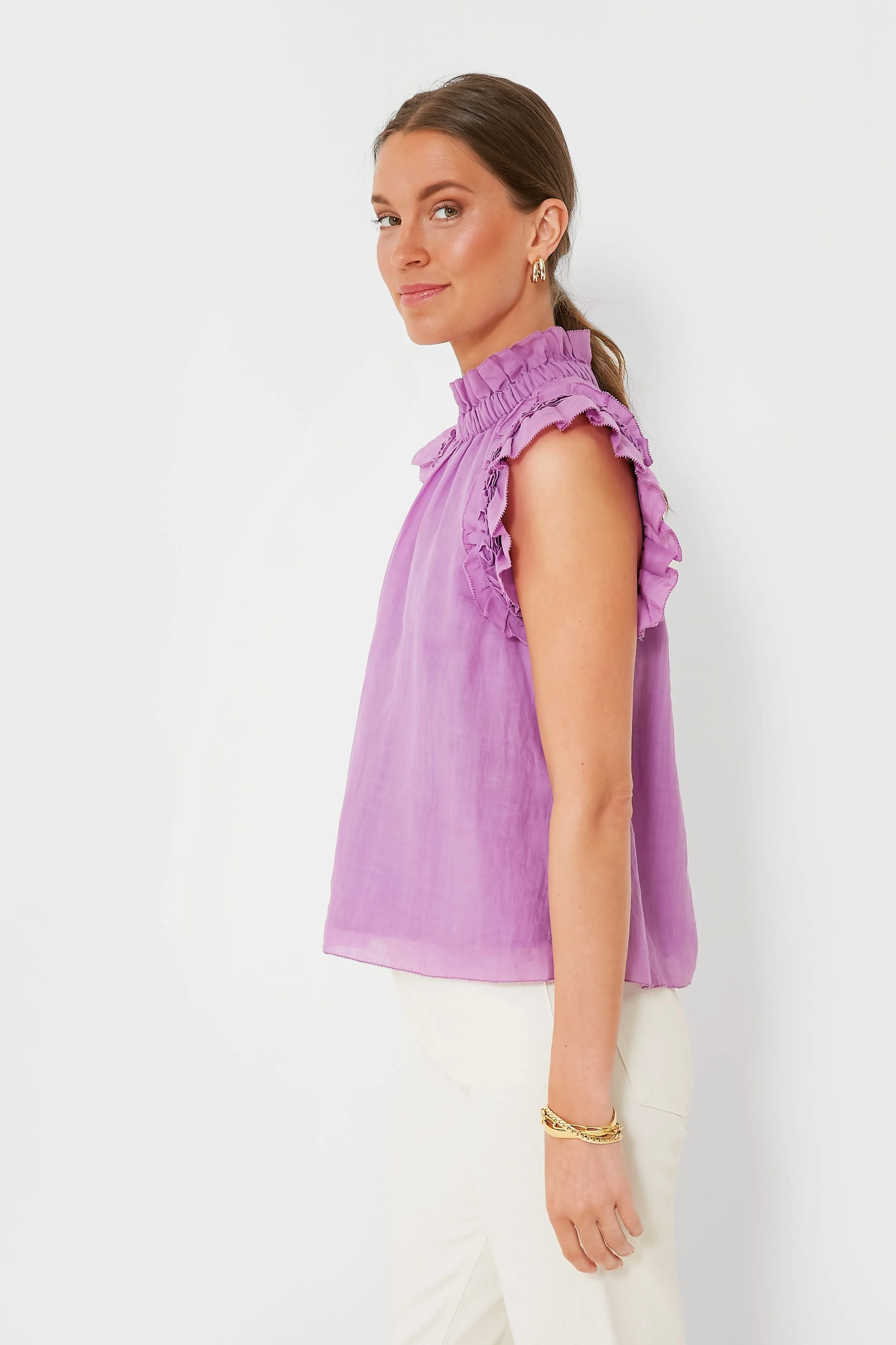 Lavender Micah Solid Ramie Tank Top sold by Tuckernuck product image thumbnail 3