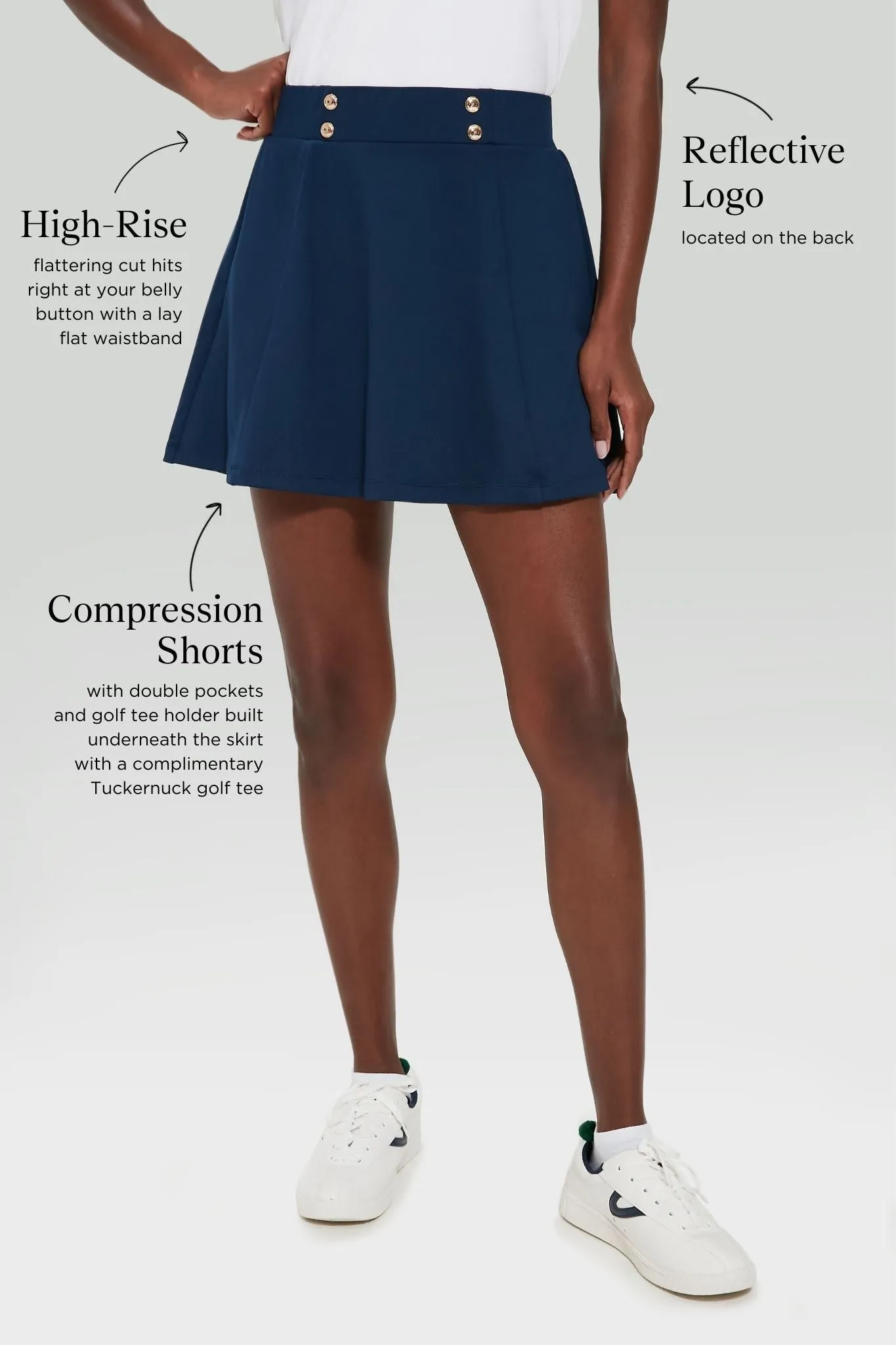 Navy 15 Inch Renee Golf Skirt sold by Tuckernuck product image thumbnail 3