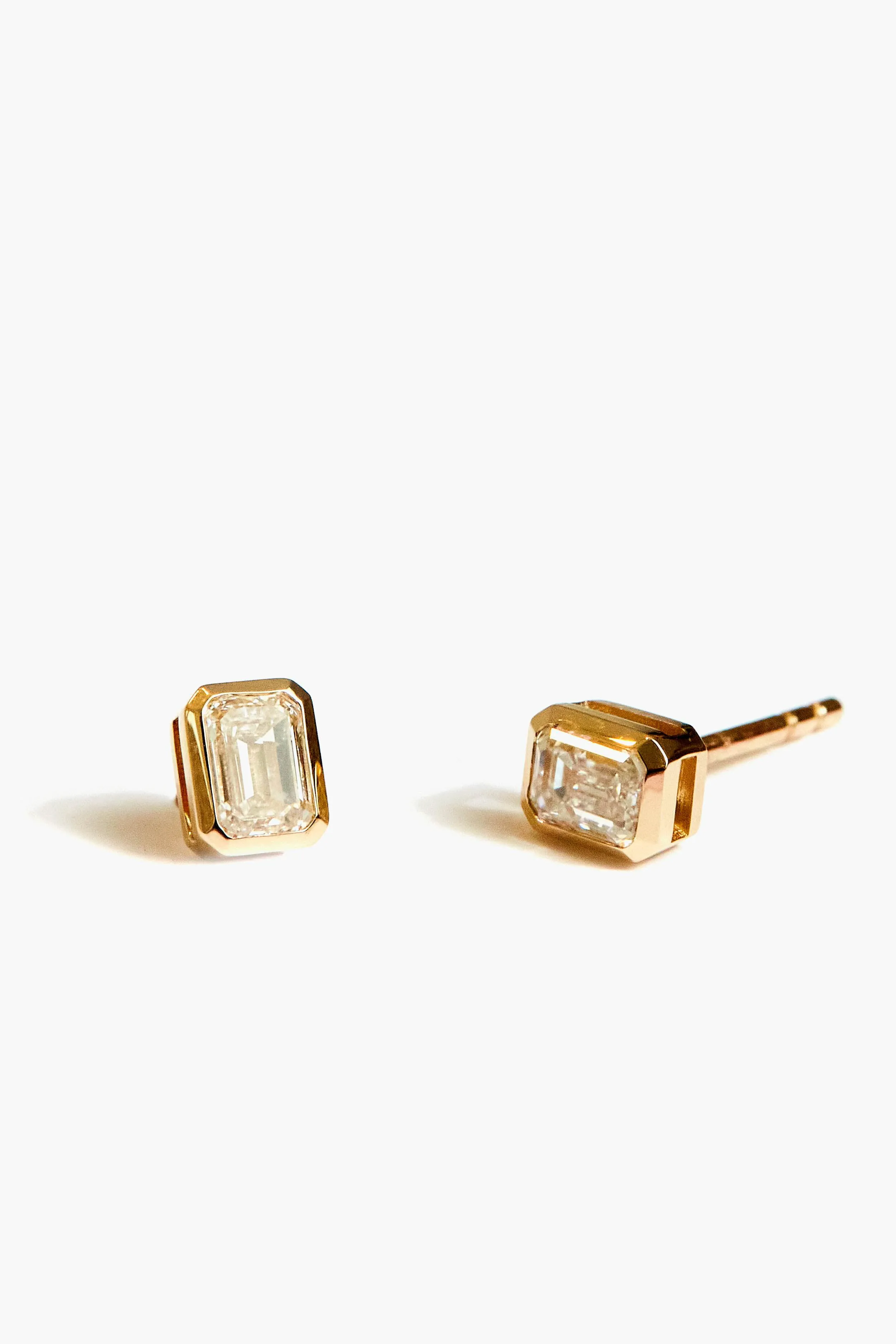 Diamond Emerald Cut Studs sold by Tuckernuck