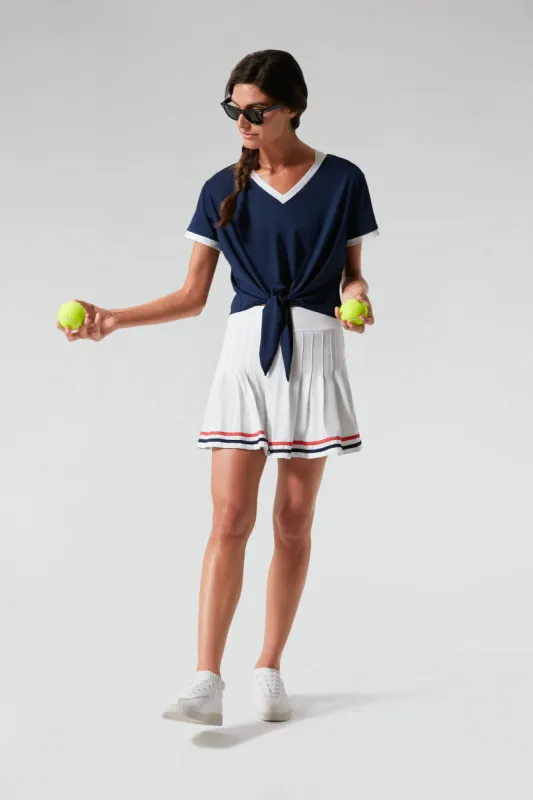 Navy Tie Front Maya Tee sold by Tuckernuck