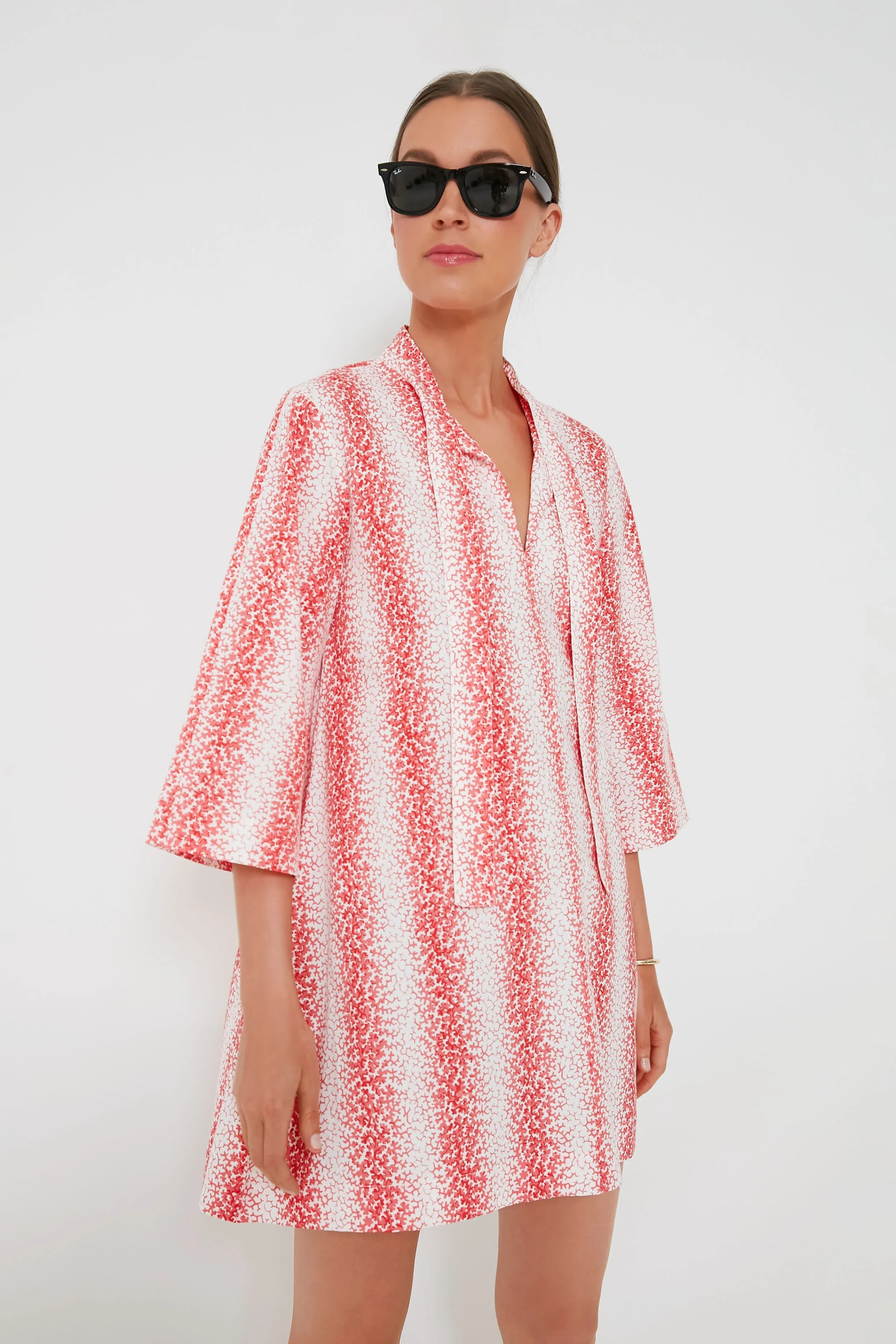 Speckled Coral Poplin Marseille Caftan sold by Tuckernuck product image thumbnail 2