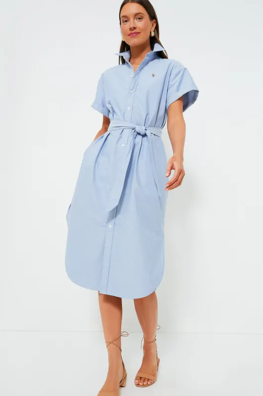 Blue Cotton Oxford Shortsleeve Day Dress sold by Tuckernuck