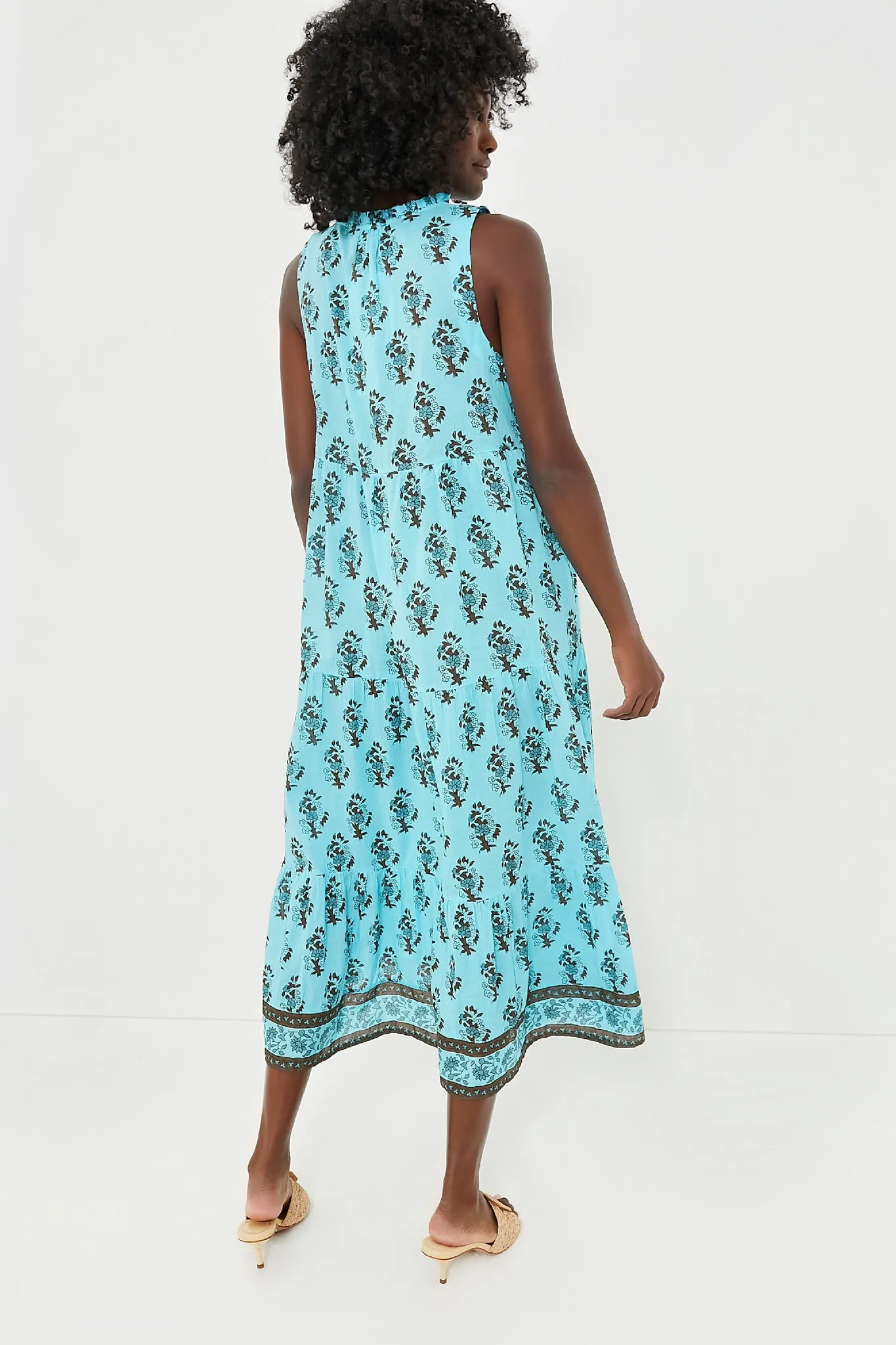 Tropical Turquoise Bouquet Salty Paloma Caftan sold by Tuckernuck product image thumbnail 4